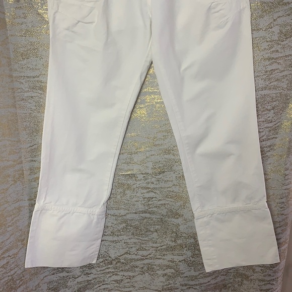 VIA Delle Rose White 100% Cotton Cropped Capris Size S - Picture 4 of 13